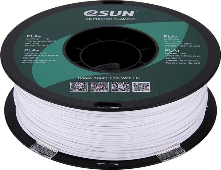 Image du produit eSUN PLA+ Blanc froid 1.75mm 1Kg (PLA+ LECTURE, 1.75 mm, 1000 g, Blanc)