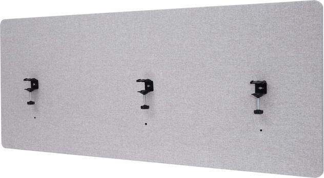Mendler Akustik-Tischtrennwand, Büro-Sichtschutz Schreibtisch Pinnwand, doppelwandig Stoff/Textil - 160x60cm