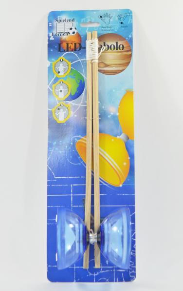 Actual product image Kögler Diabolo transparent with light in 3 colours H: 10cm W: 11.2cm L: 40cm