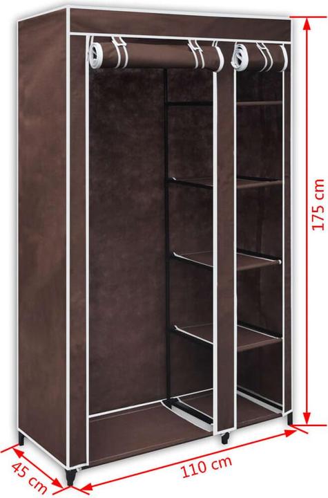 Actual product image VidaXL Stoffschrank (110 x 45 x 175 cm)