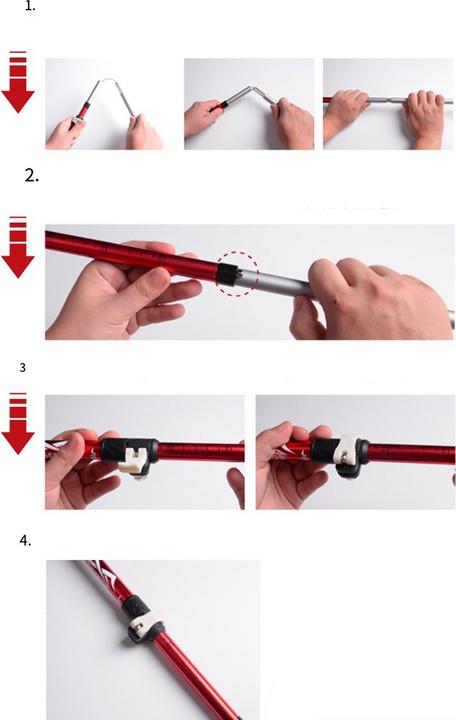 Image du produit Stride Faltbarer Aluminium Trekking Wanderstock Nordic Walking Stock (107 - 125 cm)