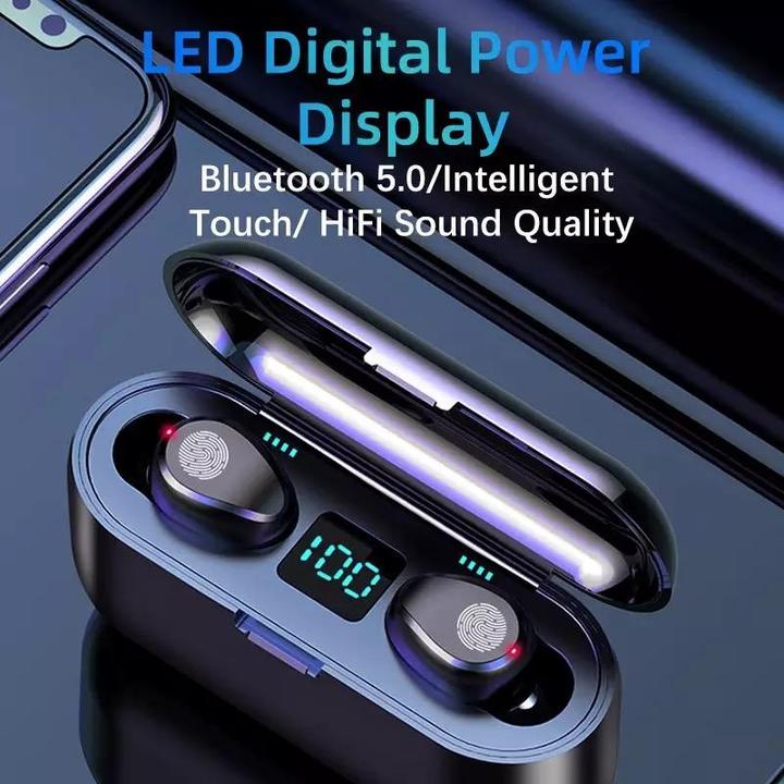 Actual product image PhoneLook Wireless Bluetooth headphones TWS F9 incl. microphone, touch control and charging case with LED (Wireless)