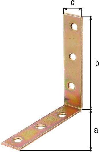Produktbild Alberts Stuhlwinkel 90 x 90 x 20 mm, galv. gelb verzinkt, 1 Stck (50 Stk.)