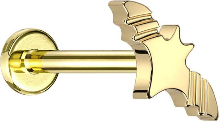 Produktbild Star Piercing Micro Labret Innengewinde vergoldet Basic Fledermaus vergoldet (ohne Messing, Titan G23)