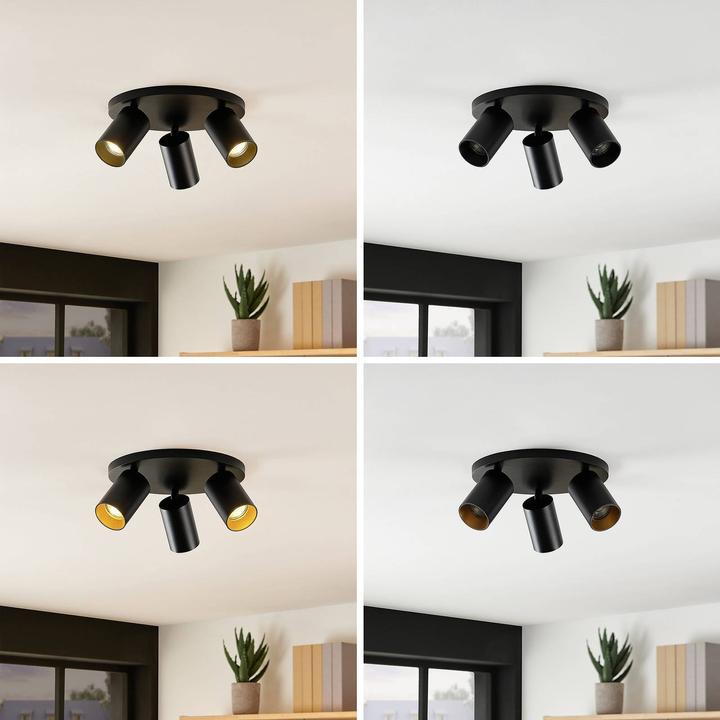 Image du produit Arcchio Brinja spot de plafond, rond 3-fl., noir (GU10)
