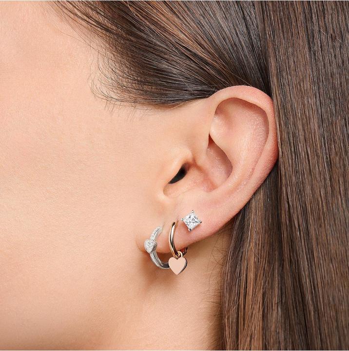 Produktbild Thomas Sabo Einzel Creole mit Herz und Weisse Steine Silber (925er Silber)