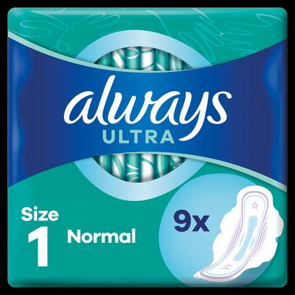 Produktbild Always Ultra Dünne Binde Normal mit Flügel 9er (1 x, Damenbinden)