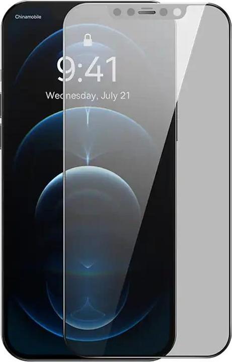 Image du produit Baseus 0.3mm Full-Coverage Privacy Protection Crystal Tempered Glass Screen Protector with Dust Filter for (1 pièce(s), Apple iPhone 12 Pro Max)