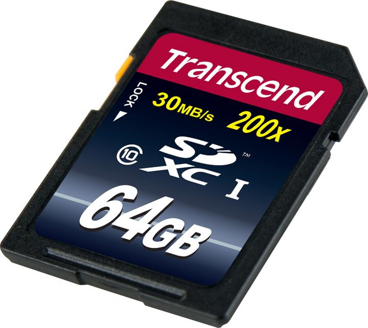 Actual product image Transcend SDXC Ultimate 200x (64 GB, SDXC, U1, UHS-I)
