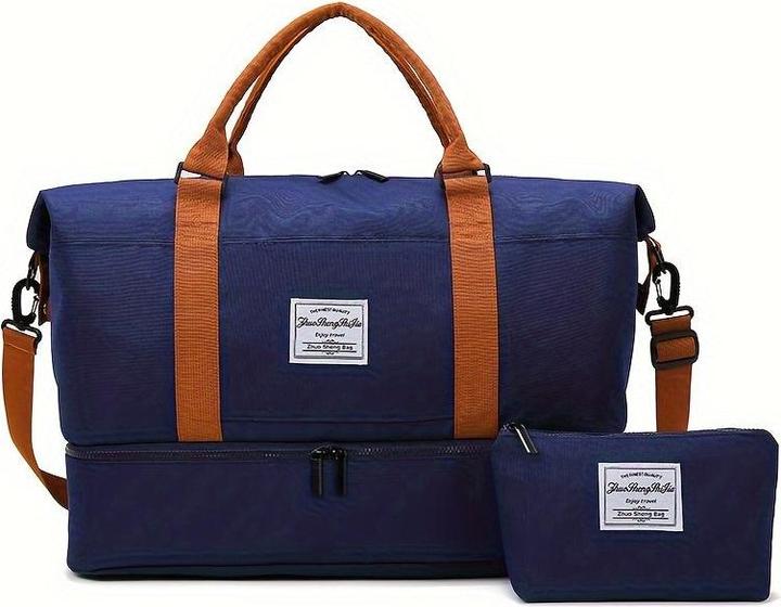 Only-Bags.Store 2tlg. Reisetaschenset mit Kulturbeutel, grosse Kapazität Crossbody Weekender Overnight Bag (55 l)