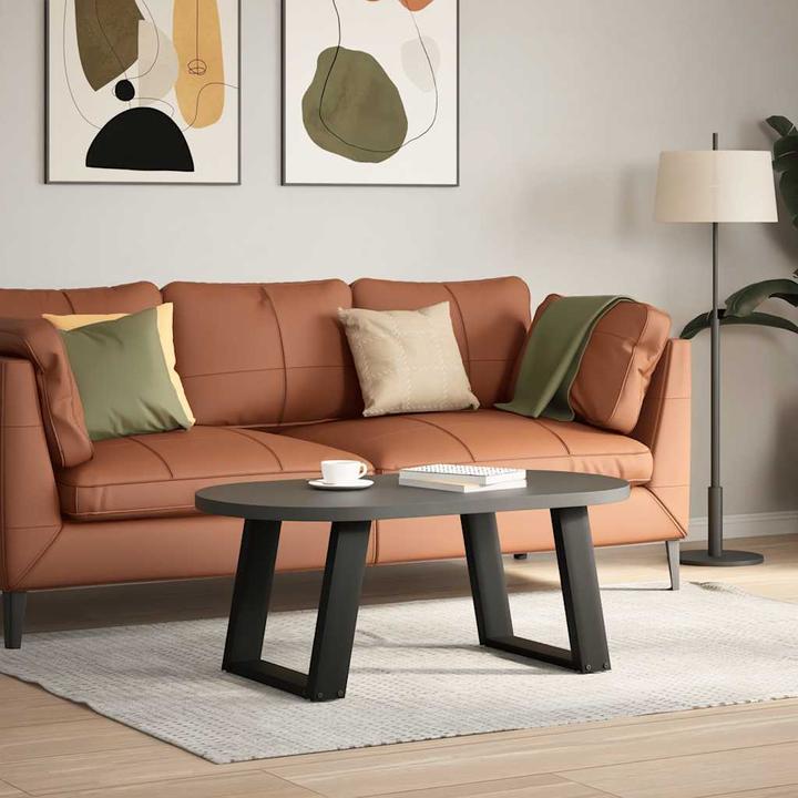 Produktbild VidaXL Couchtischbeine U-Form 2 Stk. Schwarz 50x(42-43) cm Stahl Tischbein