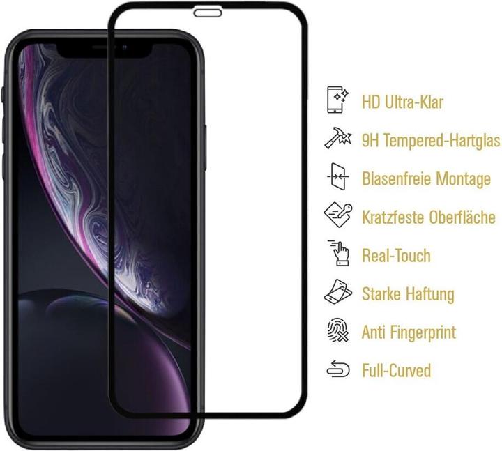 Produktbild Protectorking 1x echtes Tempered 9H Panzerhartglas 3D KLAR (1 Stück, Apple iPhone XR)