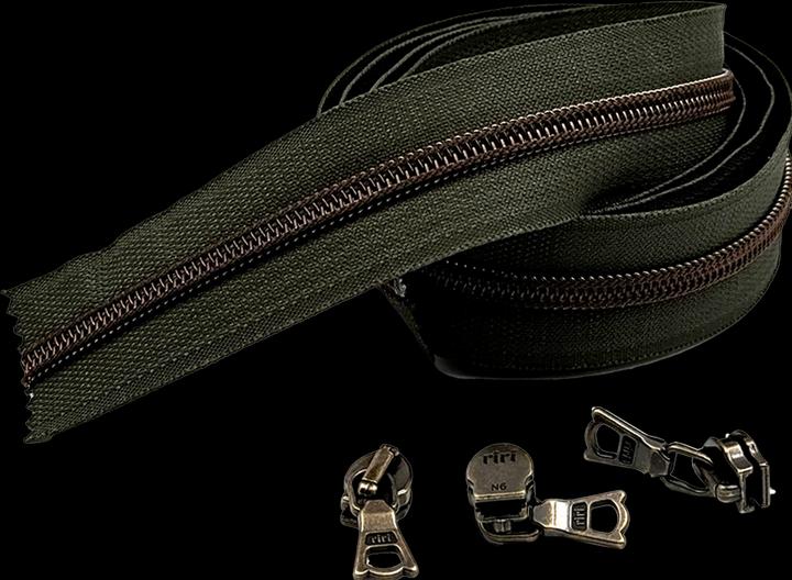 Military green, Aged brass