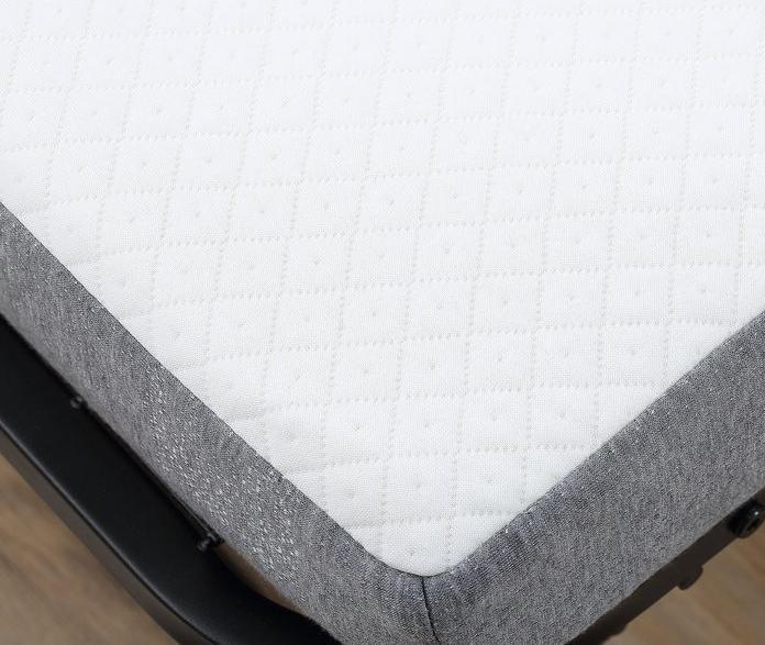 Image du produit Swisshandel24 Lit d'appoint Lit pliant avec roulettes Acier+mousse Blanc+noir 200 x 75 x 42,5 cm (75 x 200 cm)