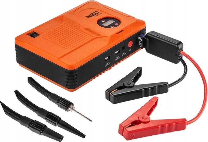 Immagine prodotto Neo Tools Unità di avvio (unità Jumpastarter, alimentatore - 14Ah, compressore 3,5BAR, torcia elettrica) (400 A, 14000 mAh)
