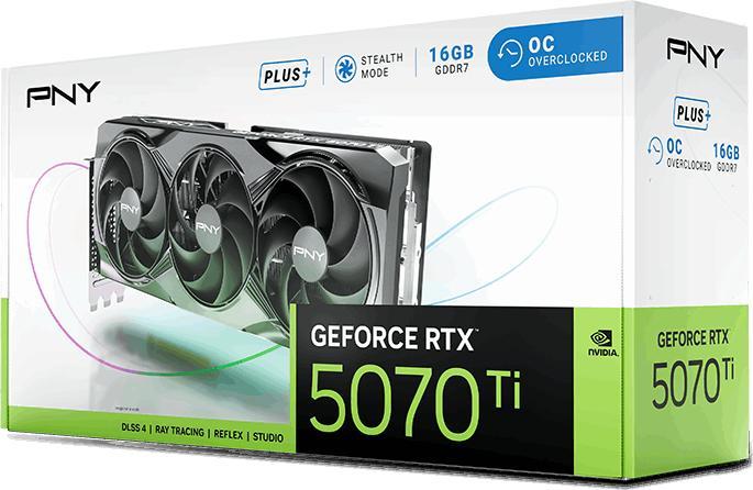 Actual product image PNY GeForce RTX 5070 Ti Overclocked Triple Fan Plus (16 GB)