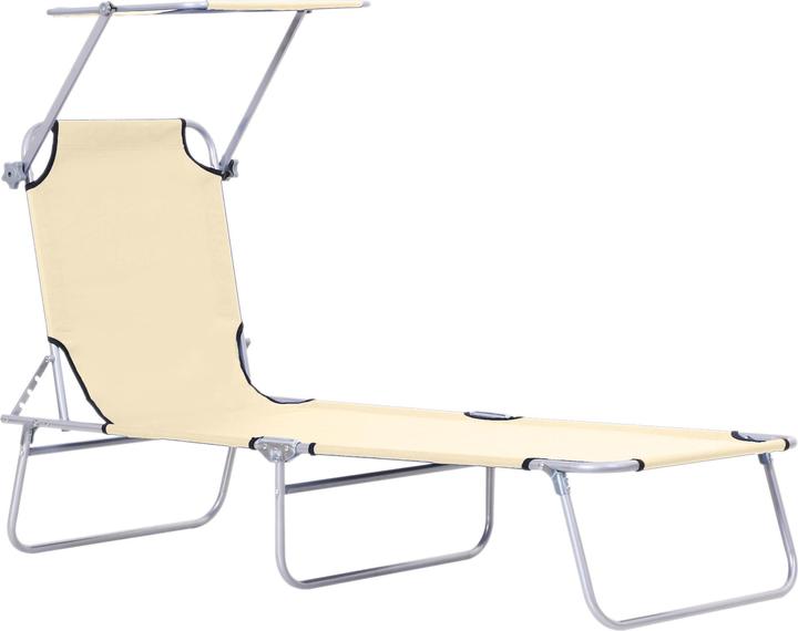 Actual product image Outsunny Sun lounger with sunshade (187 cm)