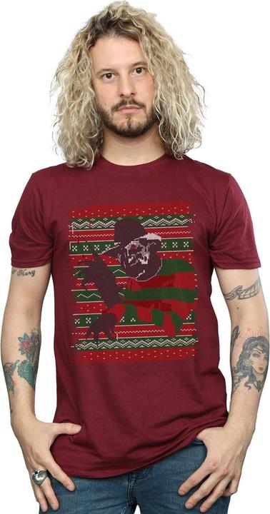 Actual product image Absolute Cult Mens Christmas Fair Isle T-Shirt (M)