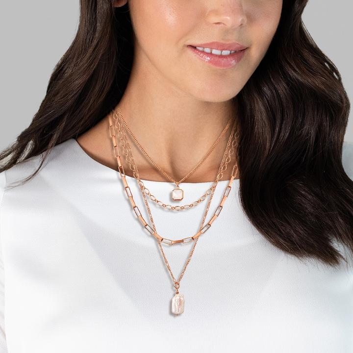 Produktbild Lulu & Jane Metall-Legierung Glas Süsswasser-Zuchtperle gelbgold 42,0/50,0/56,0/64,0 cm Basiskette + 3,0 - 33056 (Metall-Legierung)