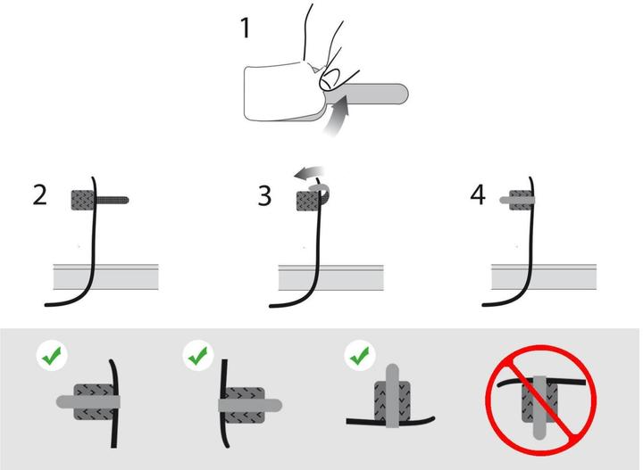 Image du produit Label-the-cable LTC Wall Velcro Cable Ties, pack of 10 (Serre-câbles velcro, 90 mm, 10 pcs)