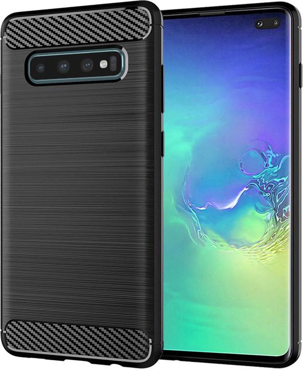 Produktbild Techsuit - Carbon Silicone - Samsung Galaxy S10 Plus - Black (Samsung Galaxy S10+)