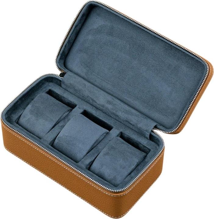 Image du produit Atelier Farel Leder-Uhrenetui ZIP Premium - 3 Uhren