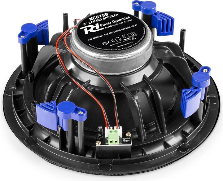 Actual product image Power Dynamics Ceiling Speaker NCBT8B Set of 2, 2x 40W, Black (Active, 1x 80 W)