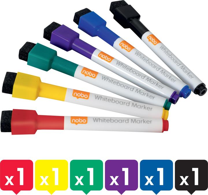Produktbild Nobo Whiteboard Marker Quartett Farbe (Assortiert, 3 mm, 6 x)