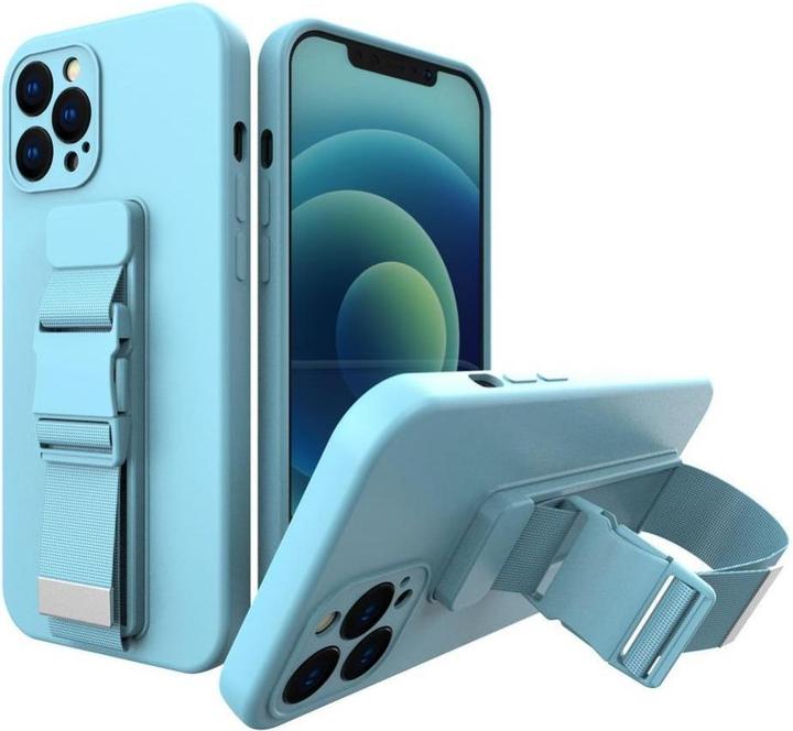 Image du produit Hurtel Rope case gel case avec une chaîne lanyard bag lanyard iPhone 13 mini blue (Apple iPhone 13 mini)
