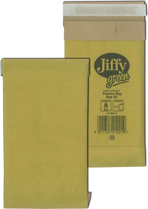 Immagine prodotto Mailmedia Busta imbottita in carta Jiffy, formato: 00 senza finestra, marrone, dimensioni interne: 105 x 229 (1 x)