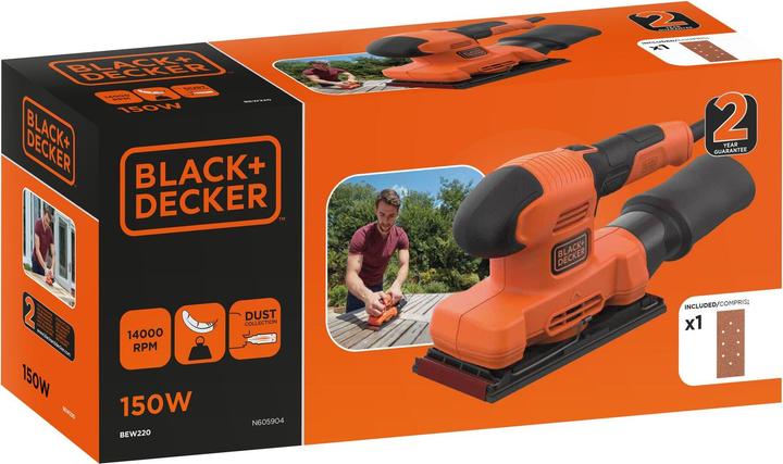 Image du produit Black & Decker BEW220 Ponceuse vibrante 14000 RPM (Ponceuse vibrante, 150 W)