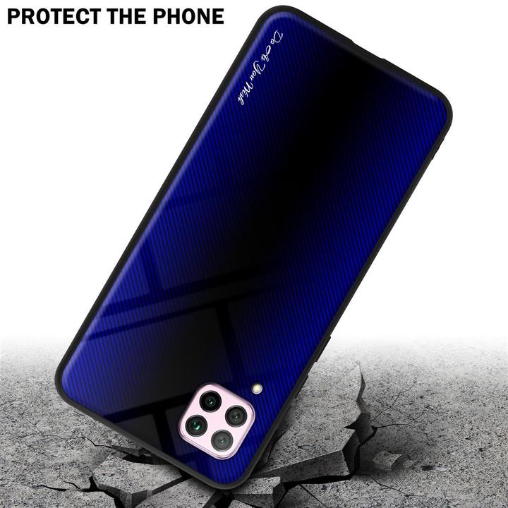 Actual product image Cadorabo TPU Striped Glass Cover (Huawei Nova 7i, Huawei Nova 6 SE, Huawei P40 Lite)