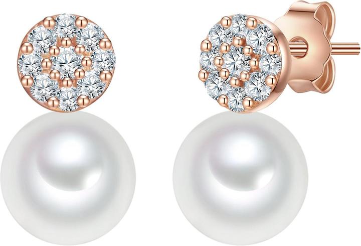 Produktbild Valero Pearls Damen Sterling Silber Zirkonia Süsswasser-Zuchtperle roségold - 32338 (Perle, 925er Silber)