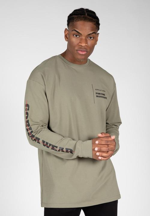 Image du produit Gorilla Wear Boise Oversized Long Sleeve Army Green (manches longues) (L)
