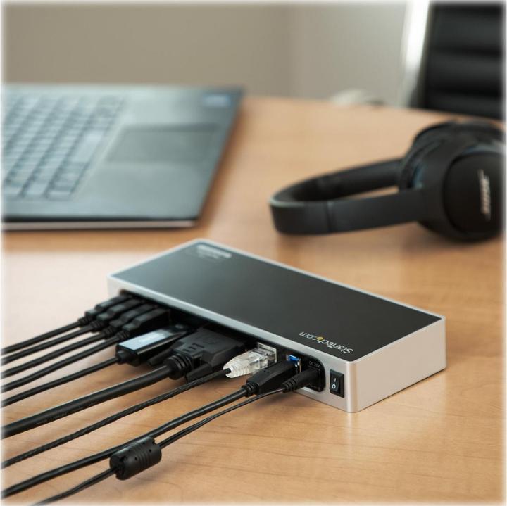 Actual product image StarTech USB 3.0 Dual Monitor Docking Station - USB to HDMI - USB to VGA or DVI - USB 3.0 Dock - Port Re... (Docking port (proprietary), 2 Ports)