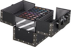 Actual product image Treffina Casuelee make-up case black pink