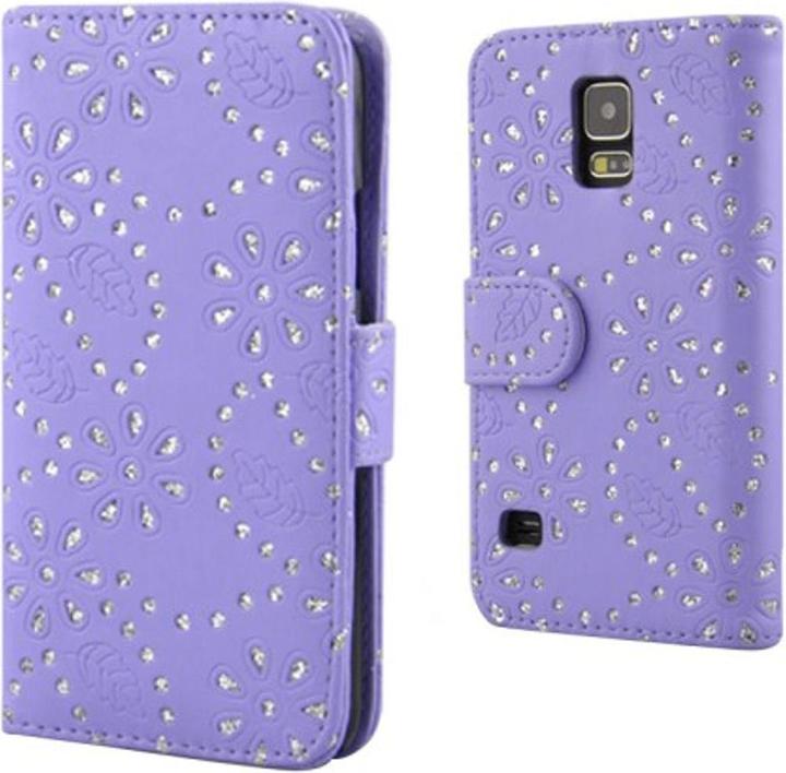 Produktbild König Design Handytasche Flip Strass für Handy Samsung Galaxy S5 / S5 Neo (Samsung Galaxy S5)