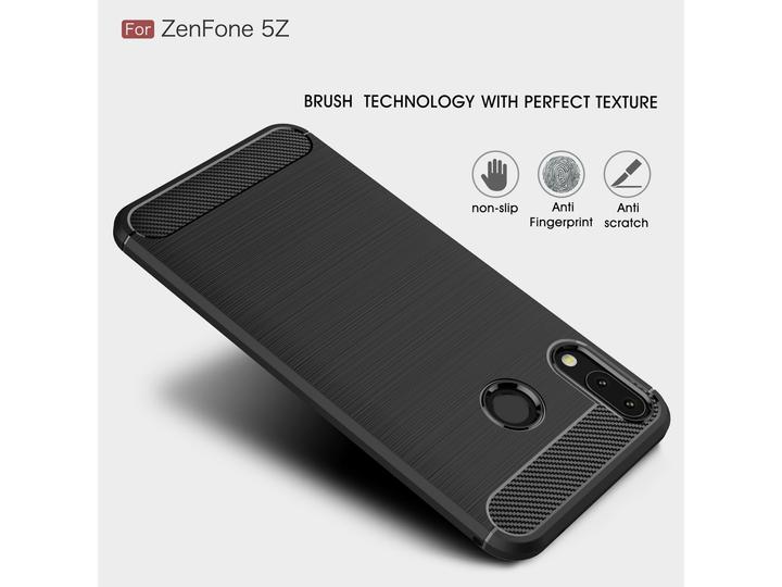 Actual product image Screenguard Asus ZenFone 5 / 5Z Cover Carbon Brushed Soft TPU (Asus Zenfone 5Z)