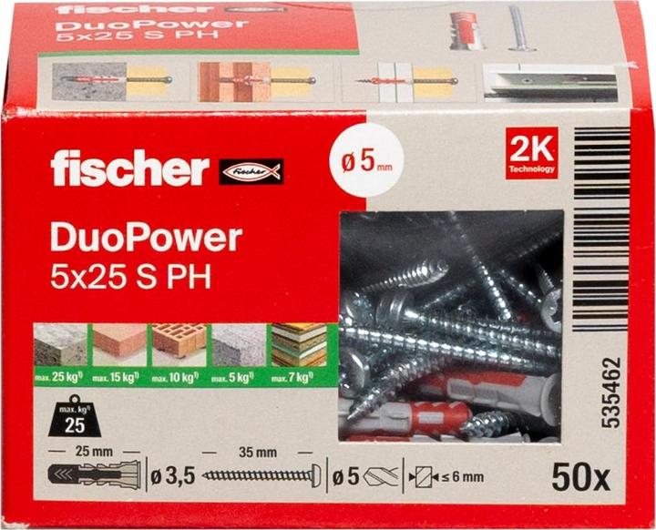 Produktbild Fischer DuoPower 5x25 S PH (50 Stk.)