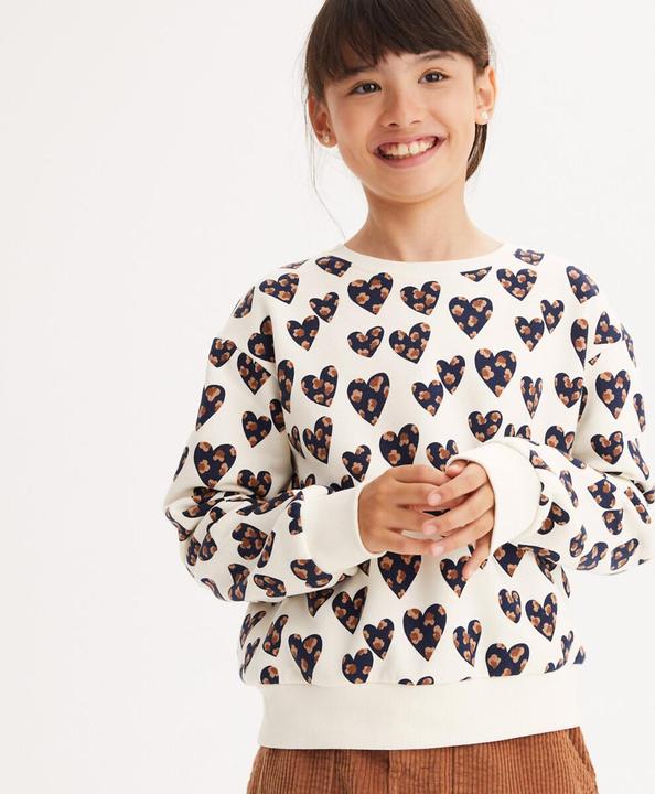 Actual product image La Redoute Collections Printed sweatshirt with hearts (120 B)