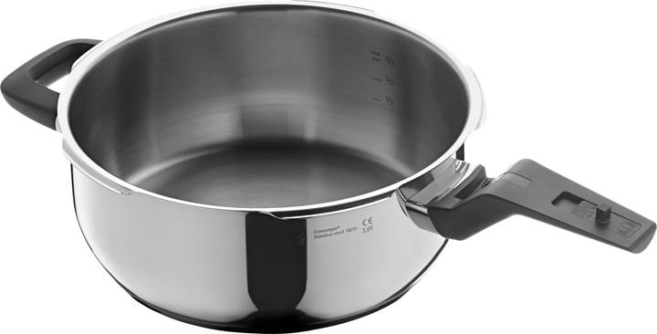 Produktbild WMF Schnellkochtopf 3tlg 4,5+3,0l Dampfkochtopf Perfect Premium Induktion (22 cm, Dampfkochtopf, Edelstahl)