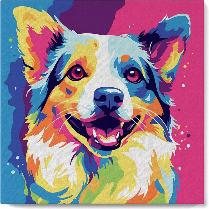 Produktbild Figured'Art Mini Malen nach Zahlen mit Rahmen - Abstrakter Pop Art Hund