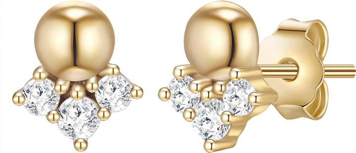 Produktbild Glanzstücke München Damen Kugel Sterling Silber Zirkonia gelbgold - 31372 (Sterling Silber)