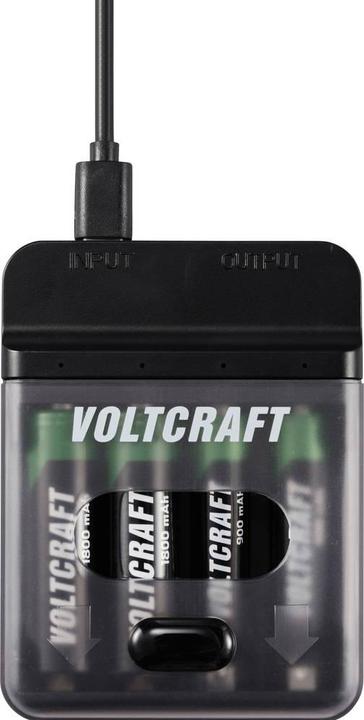 Image du produit Voltcraft VC-BC4-PB1 Chargeur et banque d'énergie 2en1 (1 pcs, Piles rechargeables + chargeur)