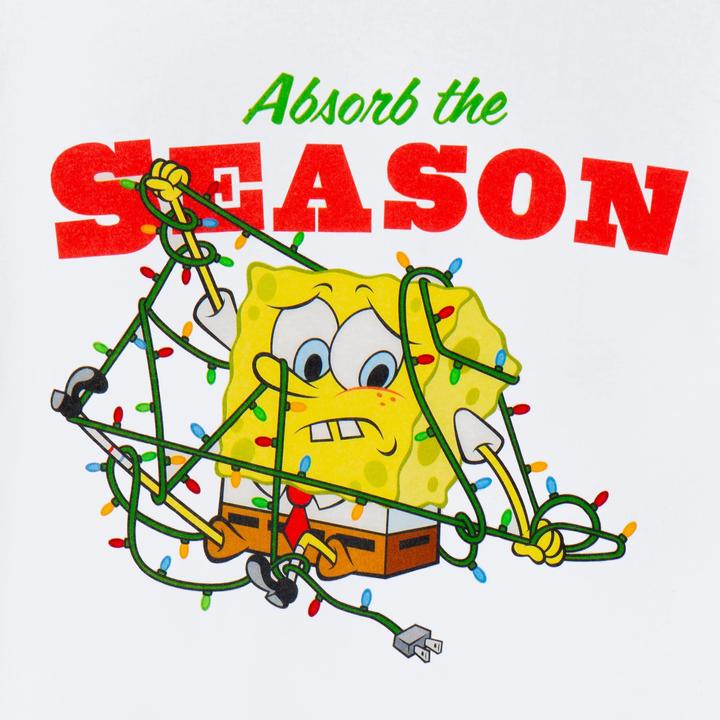 Immagine prodotto Spongebob Squarepants Absorb The Season Maglietta Natale Uomo (L)