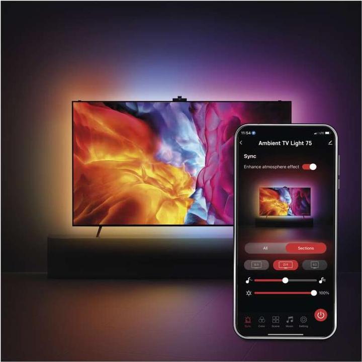 Actual product image Emos GoSmart Ambient LED RGB Beleuchtung für TV 75“ (189 cm) (660 lm)