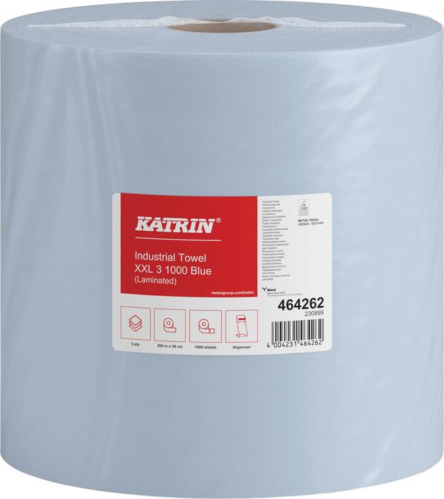 Actual product image Katrin Cleaning roll Classic XXL3 Dimensions: 38 cm x 380 m (W x L) Material: Tissue Colour: blue (1 x)