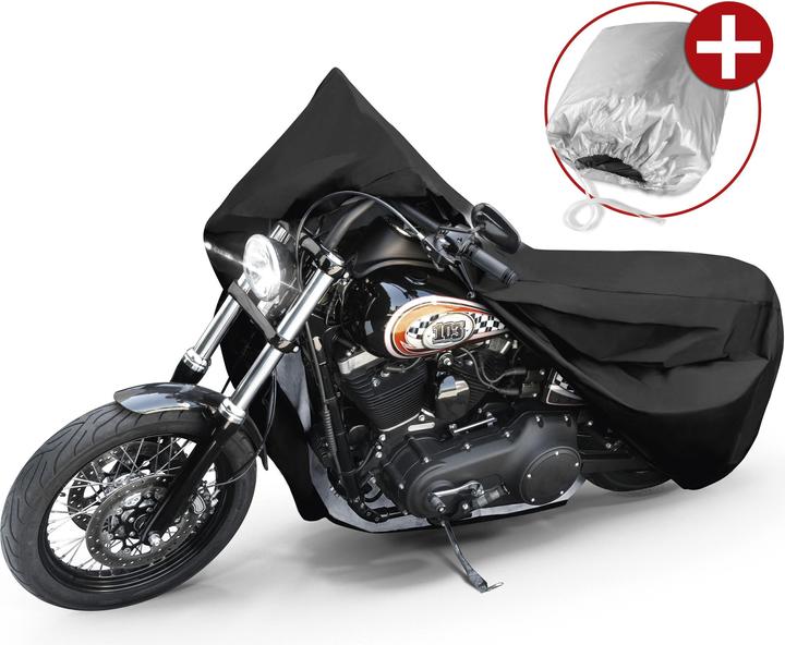 Walser Garage moto, couverture moto étanche taillee L - 250 x 100 x 130 cm noir