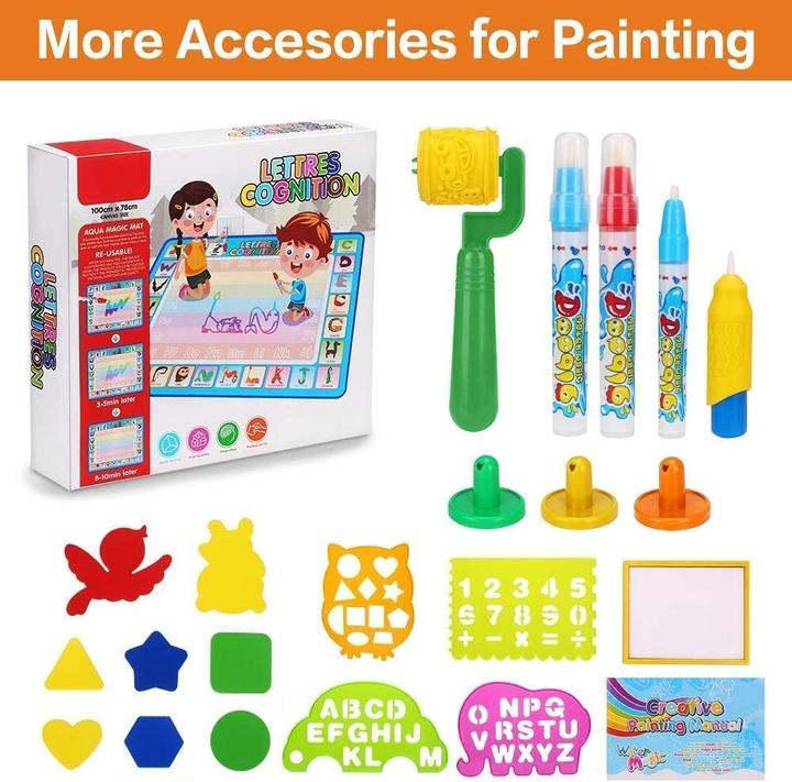 Immagine prodotto Activity Board Tappetino per scarabocchi d'acqua Aqua Magic Doodle Painting Mat 100 * 78cm XL Aqua Drawing (100 x 78 cm)
