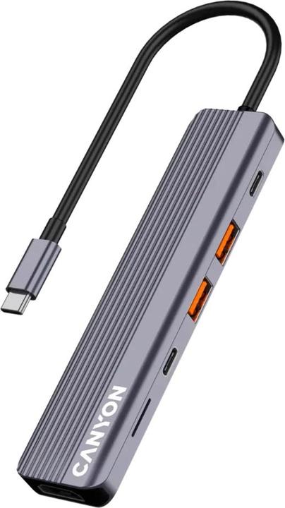 Image du produit Canyon USB 6-in1 HUB USB-C > HDMI/2xUSB-A/SD/1xUSB-C 100W retail (USB-C, 6 Ports)